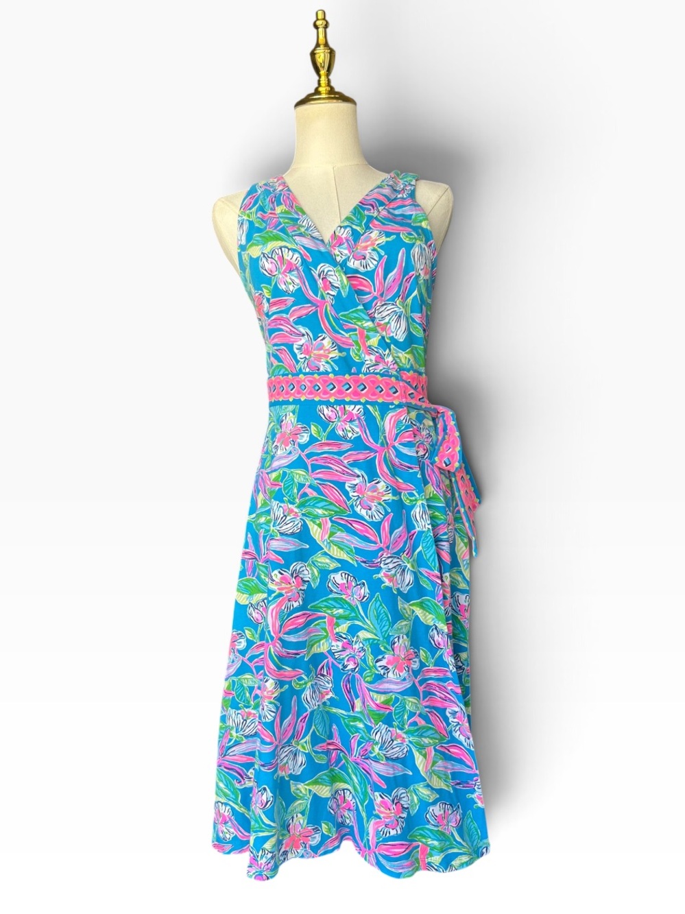 Lilly Pulitzer Clancie Knee Length Wrap Dress Size Small